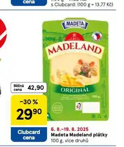 Tesco Madeta madeland plátky nabídka