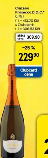 Tesco Cinzano prosecco d.o.c nabídka