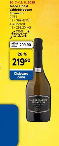 Tesco Valdobbiadene prosecco nabídka