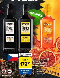 Tesco Fernet stock, blood orange nabídka