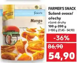 Kaufland FARMER'S Snack Sušené ovoce/ ořechy nabídka