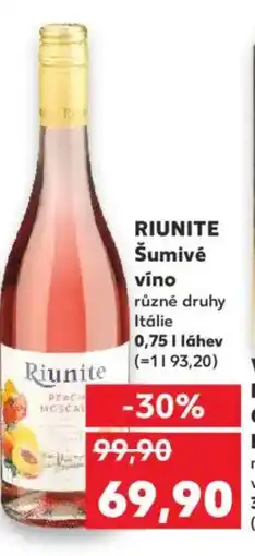 Kaufland RIUNITE Šumivé víno nabídka