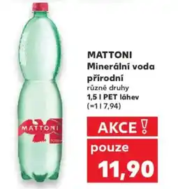 Kaufland MATTONI Minerální voda přírodní nabídka