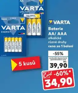 Kaufland VARTA Baterie AA/AAA nabídka