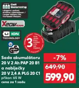 Kaufland Sada akumulátoru 20 V 2 Ah PAP 20 B1 a nabíječky 20 V 2,4 A PLG 20 C1 nabídka