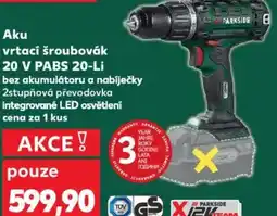 Kaufland Aku vrtací šroubovák 20 V PABS 20-Li nabídka