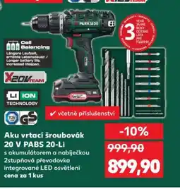 Kaufland Aku vrtací šroubovák 20 V PABS 20-Li nabídka