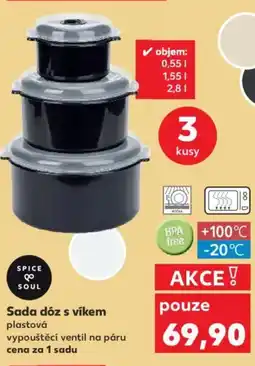 Kaufland Sada dóz s víkem nabídka