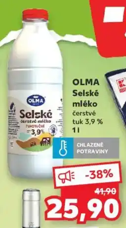 Kaufland OLMA Selské mléko nabídka