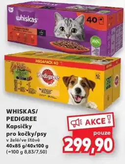 Kaufland WHISKAS/ PEDIGREE Kapsičky pro kočky/psy nabídka