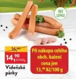 MP Krásno Vídeňské párky nabídka
