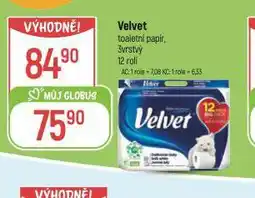 Globus Velvet toaletní papír nabídka