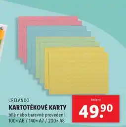 Lidl Kartotékové karty nabídka