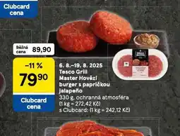 Tesco Hovězí burger s papričkou jalapeňo nabídka