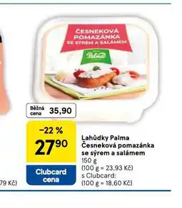 Tesco Česneková pomazánka se sýrem a salámem nabídka