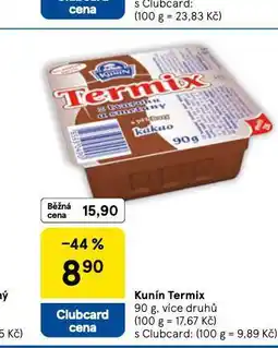 Tesco Kunín termix nabídka