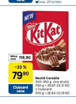 Tesco Nestlé cereálie nabídka