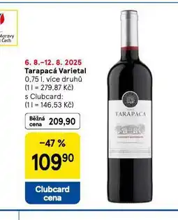 Tesco Tarapacá varietal nabídka