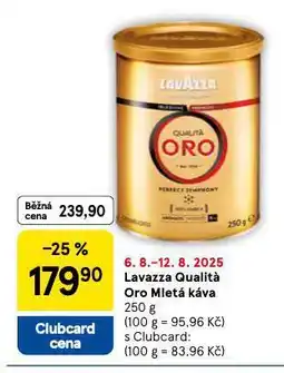 Tesco Lavazza qualitá oro mletá káva nabídka