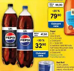 Tesco Pepsi, mirinda, 7up, mountain dew nabídka