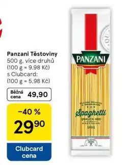 Tesco Panzani Těstoviny nabídka