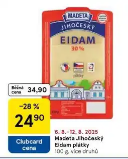Tesco Madeta Jihočeský Eidam plátky nabídka