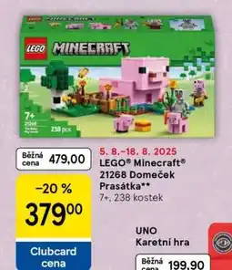 Tesco LEGO Minecraft 21268 Domeček Prasátka nabídka