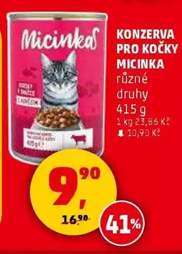 Penny Market KONZERVA PRO KOČKY MICINKA nabídka