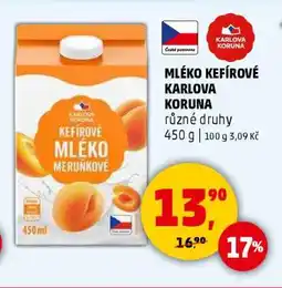 Penny Market MLÉKO KEFÍROVÉ KARLOVA KORUNA nabídka