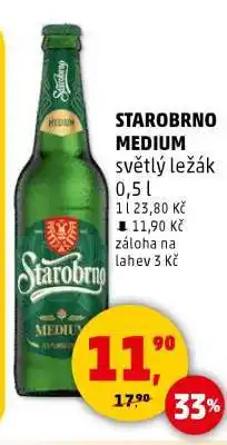 Penny Market Starobrno Medium světlý ležák nabídka