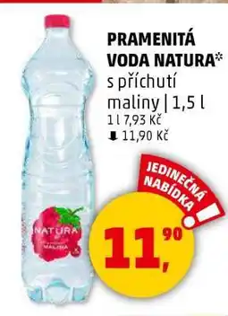 Penny Market PRAMENITÁ VODA NATURA s příchutí maliny nabídka
