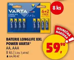 Penny Market Baterie Longlife XXL Power Varta nabídka