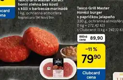 Tesco Tesco Grill Master Hovězí burger s papričkou Jalapeño nabídka