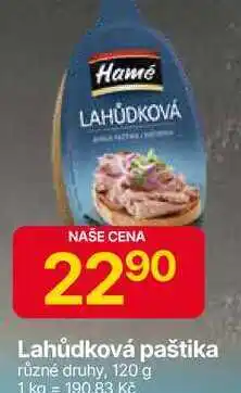 Hruška Hamé Lahůdková paštika různé druhy, 120 g nabídka