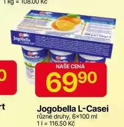 Jogobella L-Casei různé druhy, 6×100 ml