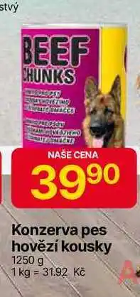 Hruška Konzerva pes hovězí kousky 1250 g nabídka