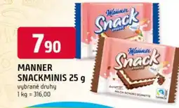 Trefa Manner snackminis nabídka