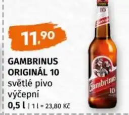 Trefa GAMBRINUS ORIGINÁL 10 světlé pivo výčepní nabídka
