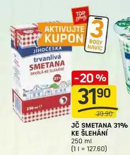 Flop JČ SMETANA 31% KE ŠLEHÁNÍ 250 ml nabídka