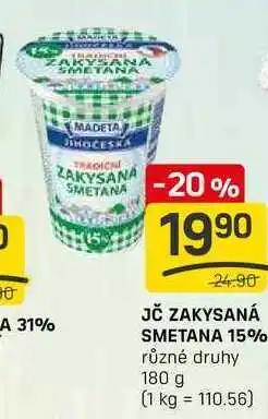Flop JČ ZAKYSANÁ SMETANA 15% různé druhy 180 g nabídka