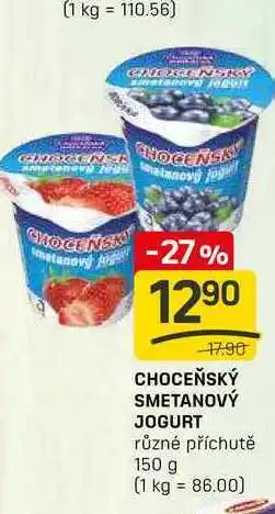 Flop CHOCEŇSKÝ SMETANOVÝ JOGURT různé příchutě 150 g nabídka
