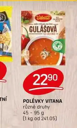 Flop POLÉVKY VITANA různé druhy 45-95 g nabídka