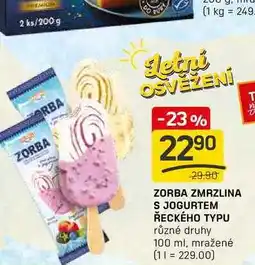 Flop ZORBA ZMRZLINA S JOGURTEM ŘECKÉHO TYPU různé druhy 100 ml nabídka