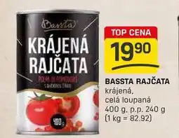 Flop BASSTA RAJČATA krájená, celá loupaná 400 g. p.p. 240 g nabídka