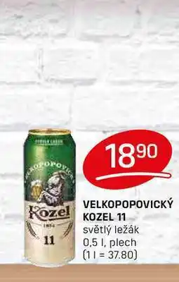 Flop VELKOPOPOVICKÝ KOZEL 11 světlý ležák 0,5 l, plech nabídka