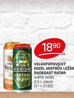 Flop RADEGAST RATAR světlý ležák 0,5l, plech nabídka