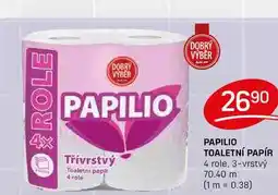 Flop PAPILIO TOALETNÍ PAPÍR 4 role, 3-vrstvý nabídka
