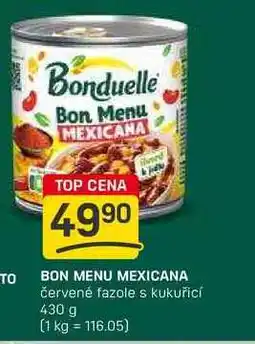 Flop BON MENU MEXICANA červené fazole s kukuřicí 430 g nabídka