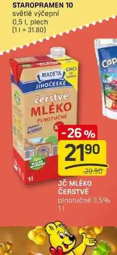 Flop JČ MLÉKO ČERSTVÉ plnotučné 3,5% 1l nabídka