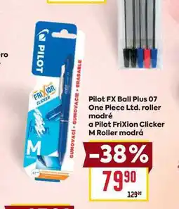 Billa Pilot FX Ball Plus 07 One Piece Ltd. roller modré a Pilot Frixion Clicker M Roller modrá nabídka
